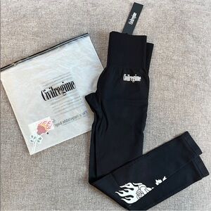 Civil Regime Black leggings with Flame Design